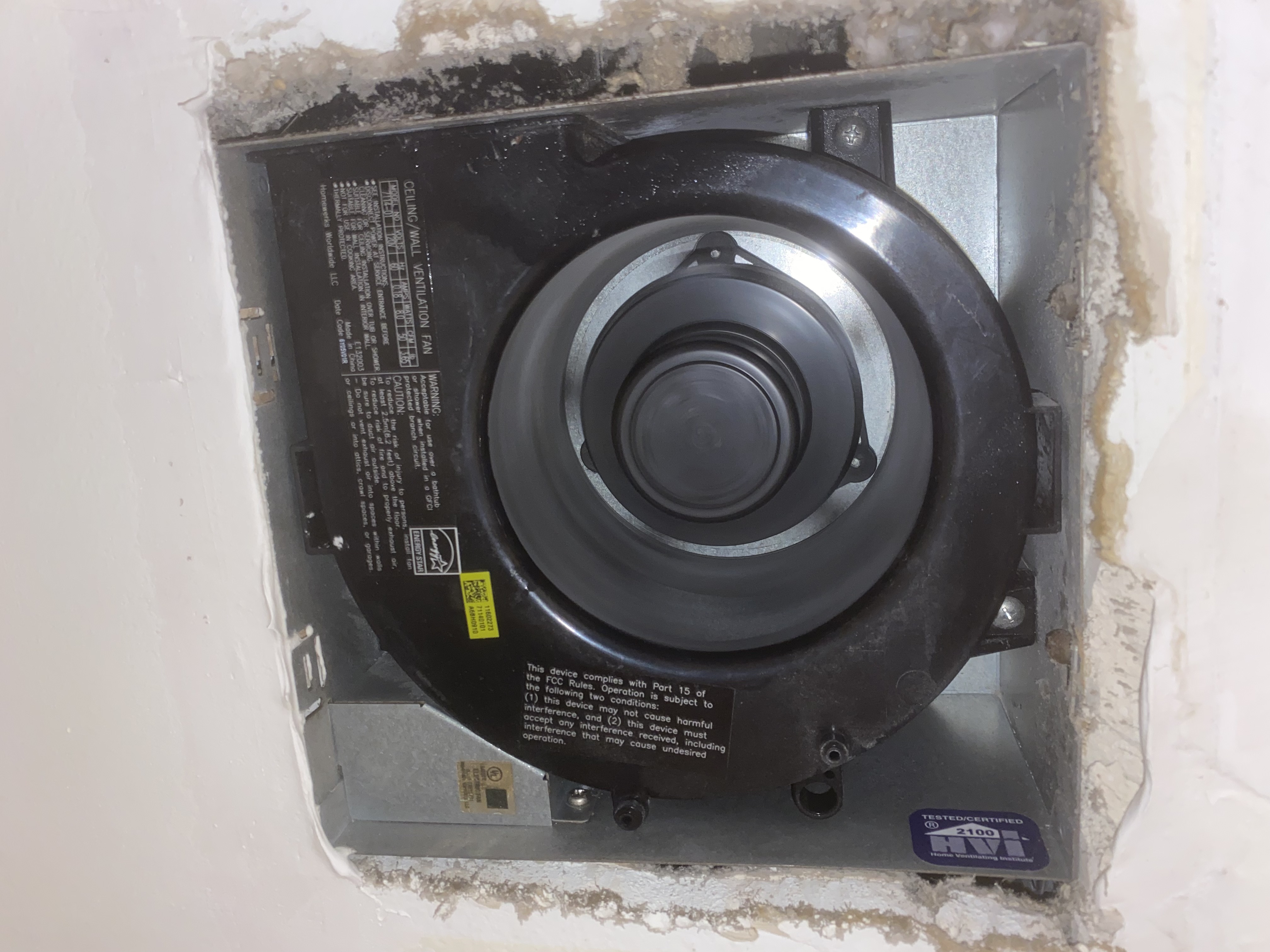 Bathroom exhaust fan interior fully cleaned and dust-free, North Naples, FL